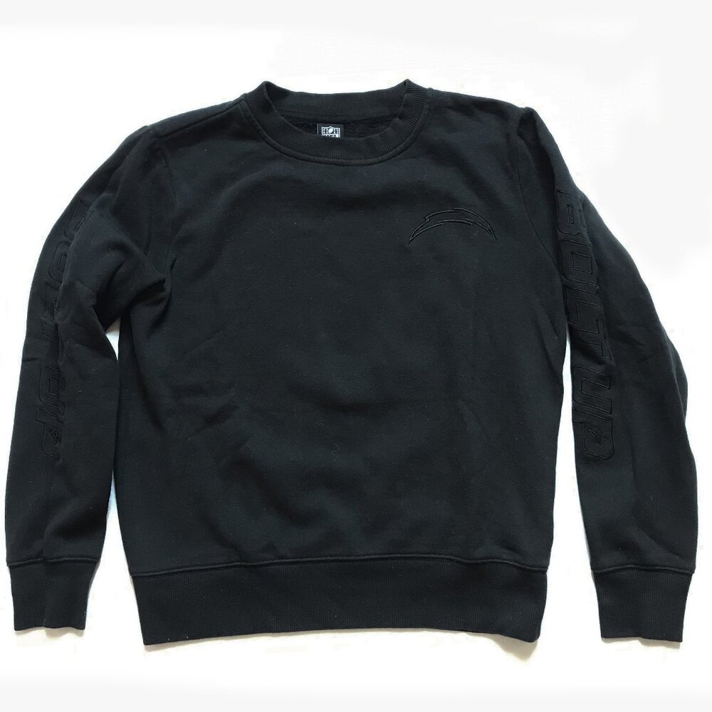Los Angeles Chargers NFL Black Crewneck Sweatshirt Embroidered Small